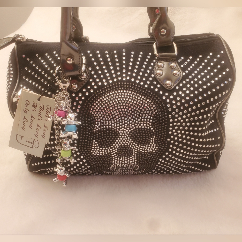 New Lany Rhinestone Skully Handbag - Picture 2 of 13